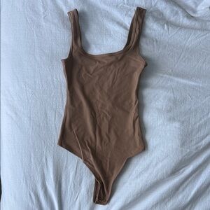 Abercrombie & Fitch nude Scoop-Back One-Piece Bodysuit